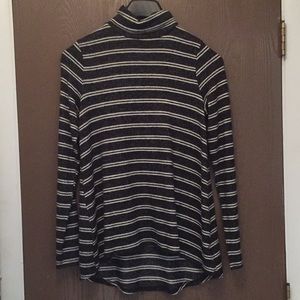 Striped Turtle Neck Top